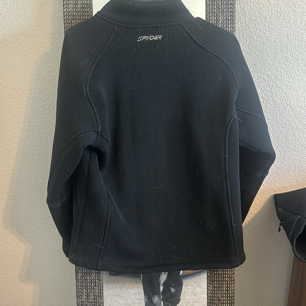 Spyder Heavy Weight Knit Fleece Jacket Men Small - image 2